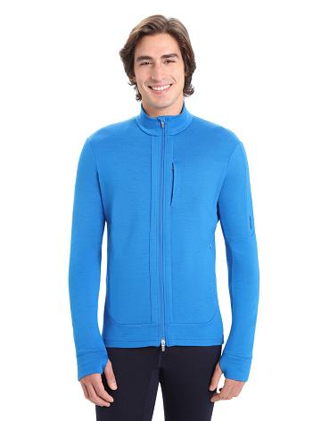 Pánské Mikiny S Kapucí Icebreaker Merino Quantum III Long Sleeve Zip Blankyt | CZ 1685XYUF